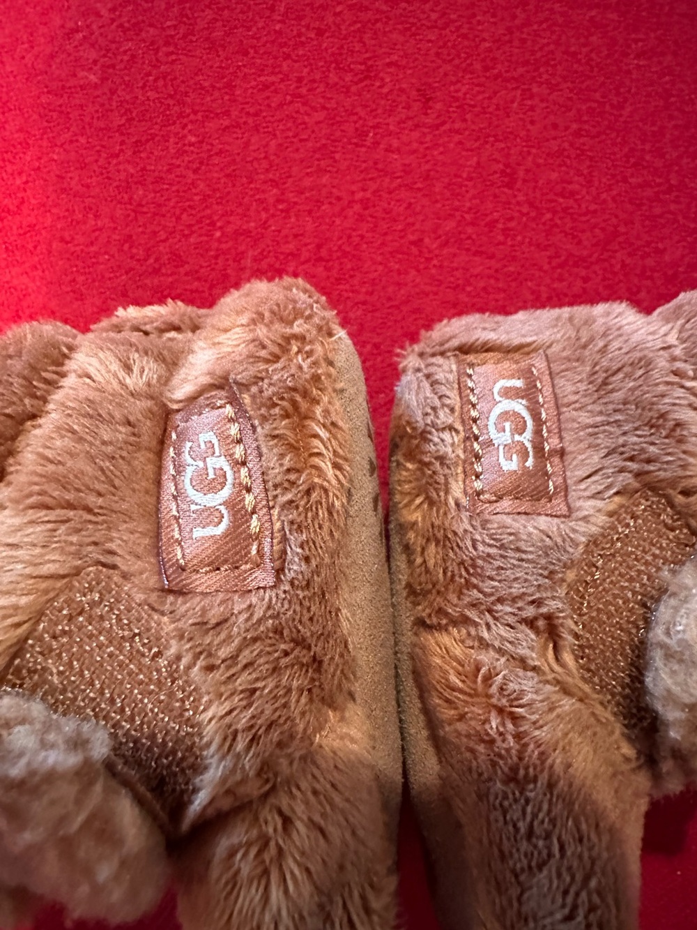 UGG Kids Brown Plush Slip-On Slippers